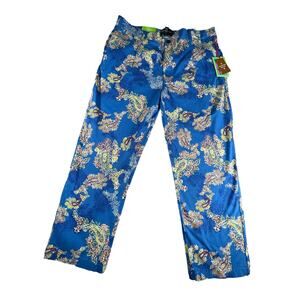 Houston White Target Pants Womens XL Blue Multi Print Floral Paisley Pockets NWT
